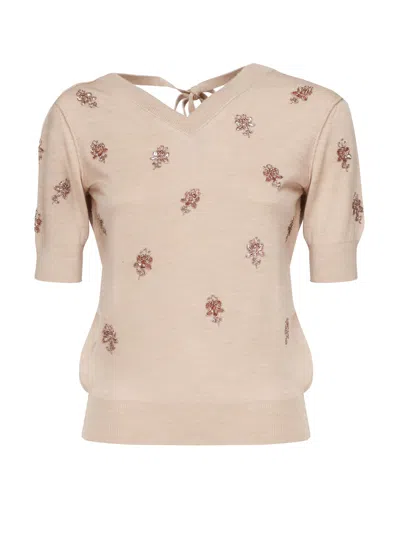 Fendi Women's Wool Cropped Sweater In Nude