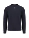 Fendi Wool Sweater With Ff Metal Logo In Blue