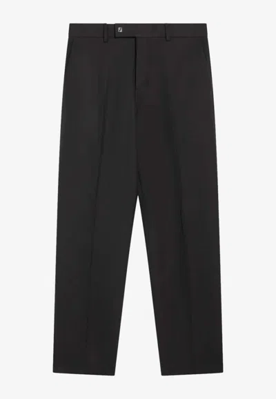 Fendi Wool Tailored Pants In Blue