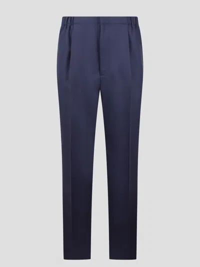 Fendi Wool Tailored Trousers In Blue
