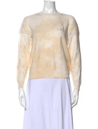 Pre-owned Fendi Wool Tie-dye Print Sweater In Neutral