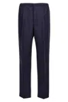 Fendi Blue Straight Pants In Wool Man