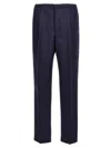 Fendi Blue Straight Pants In Wool Man