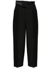 Fendi Women's Wool Carrot-fit Trousers In Black
