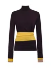 Fendi Woman Turtleneck Dark Purple Size 8 Wool, Polyamide, Polyurethane, Viscose, Polyester In Purple
