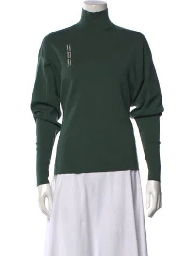 Pre-owned Fendi Wool Turtleneck Sweater In Green