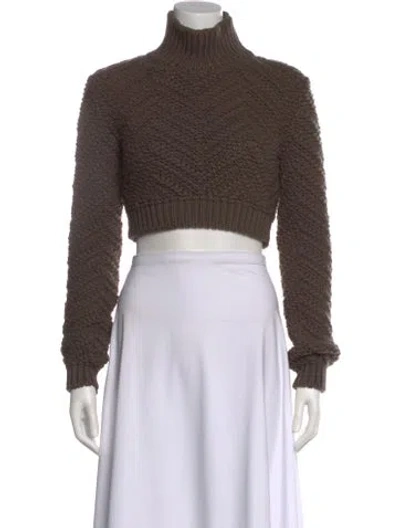 Pre-owned Fendi Wool Turtleneck Sweater In Neutral
