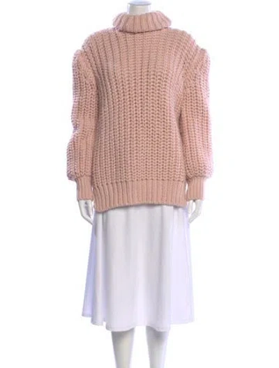 Pre-owned Fendi Wool Turtleneck Sweater In Pink