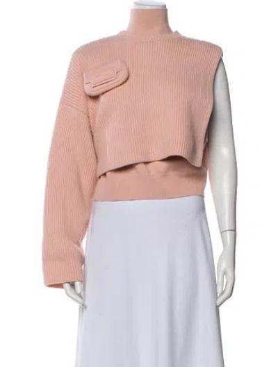 Pre-owned Fendi Wool Turtleneck Sweater In Pink