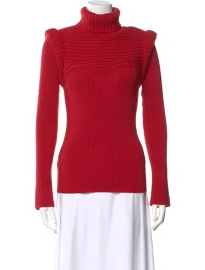 Pre-owned Fendi Wool Turtleneck Sweater In Red