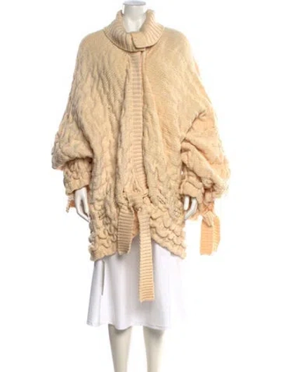 Pre-owned Fendi Wool Turtleneck Sweater W/ Tags In Neutral