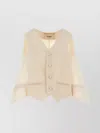 Fendi Wool Vest With Back Strap And Flounces In Pink