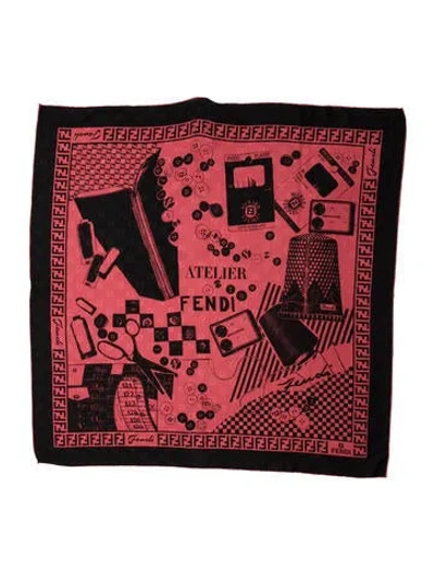 Pre-owned Fendi Wool Vintage Scarf In Brown