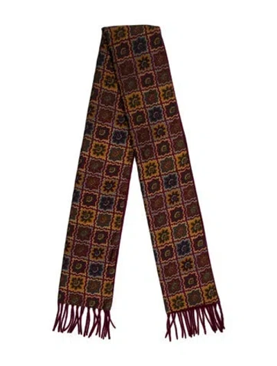 Pre-owned Fendi Wool Vintage Scarf In Burgundy