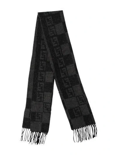Pre-owned Fendi Wool Vintage Scarf In Gray