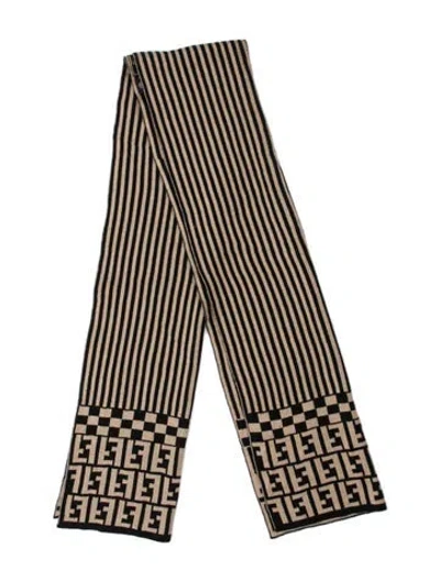 Pre-owned Fendi Wool Vintage Scarf In Neutral