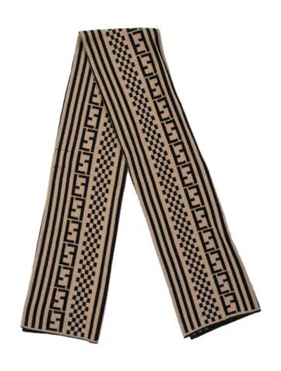 Pre-owned Fendi Wool Vintage Scarf In Neutrals