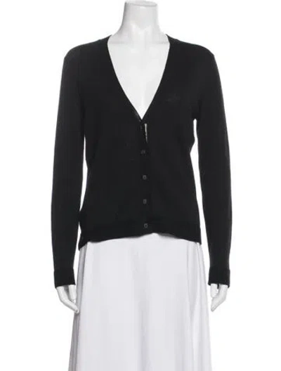 Pre-owned Fendi Wool V-neck Sweater In Blue