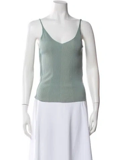 Pre-owned Fendi Wool V-neck Top In Green