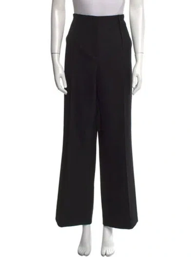 Pre-owned Fendi Wool Wide Leg Pants In Black
