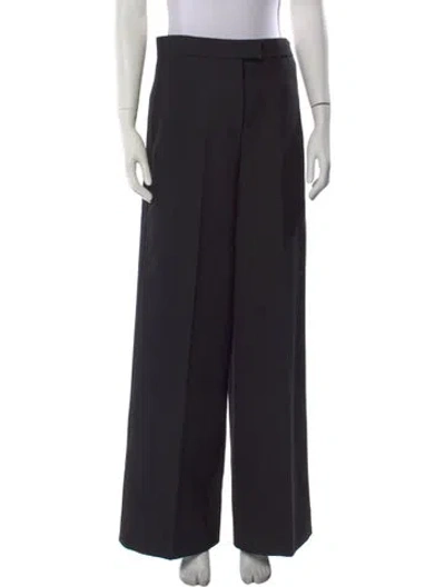 Pre-owned Fendi Wool Wide Leg Pants In Black
