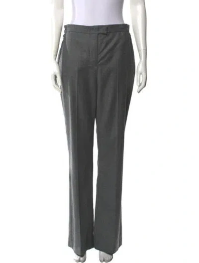 Pre-owned Fendi Wool Wide Leg Pants In Grey