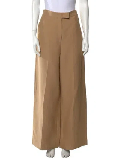 Pre-owned Fendi Wool Wide Leg Pants In Neutral