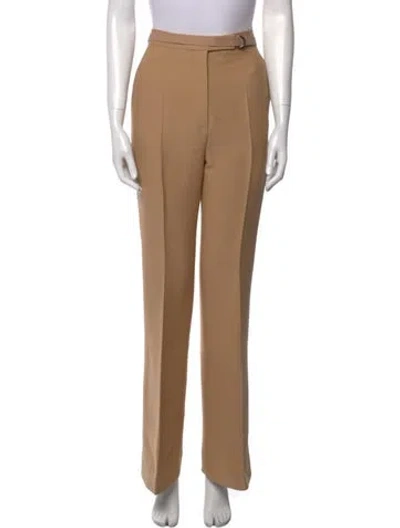 Pre-owned Fendi Wool Wide Leg Pants In Neutral