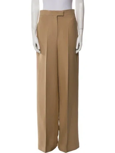 Pre-owned Fendi Wool Wide Leg Pants In Neutral