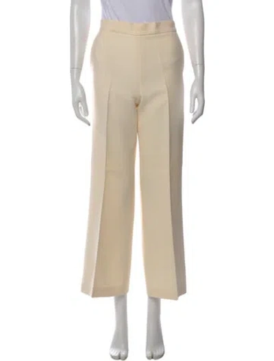 Pre-owned Fendi Wool Wide Leg Pants In Neutral