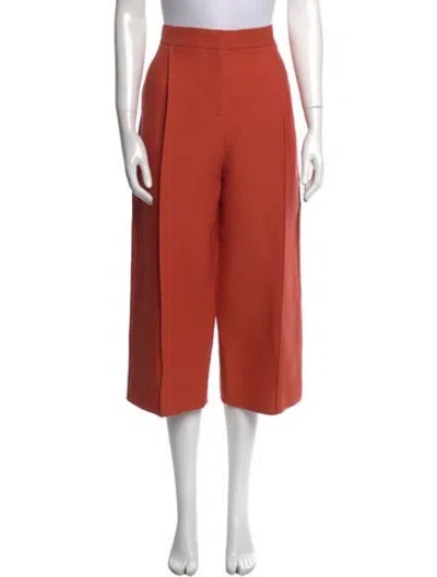 Pre-owned Fendi Wool Wide Leg Pants In Orange