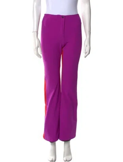 Pre-owned Fendi Wool Wide Leg Pants In Purple