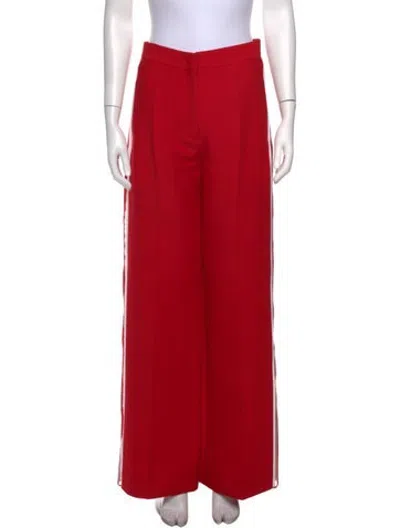 Pre-owned Fendi Wool Wide Leg Pants In Red