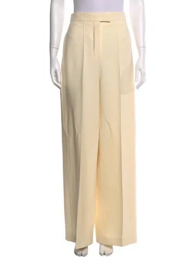 Pre-owned Fendi Wool Wide Leg Pants W/ Tags In Neutral