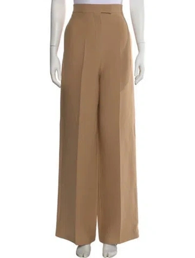 Pre-owned Fendi Wool Wide Leg Pants W/ Tags In Neutral