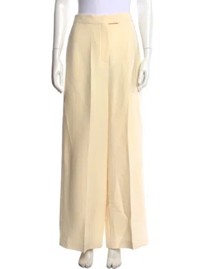 Pre-owned Fendi Wool Wide Leg Pants W/ Tags In Neutrals