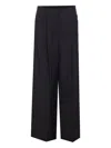Fendi Women Black Wool And Mohair Wide-leg Trousers In Black