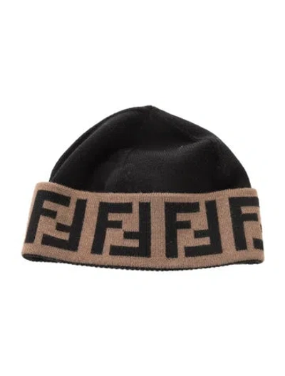 Pre-owned Fendi Wool Winter Hat W/tags In Brown