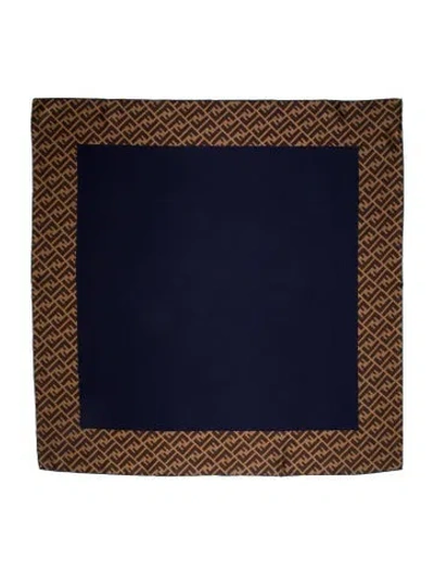 Pre-owned Fendi Wool Zucca Ff Logo Scarf In Brown