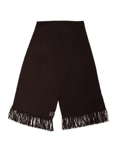 Pre-owned Fendi Wool Zucca Ff Logo Scarf In Brown