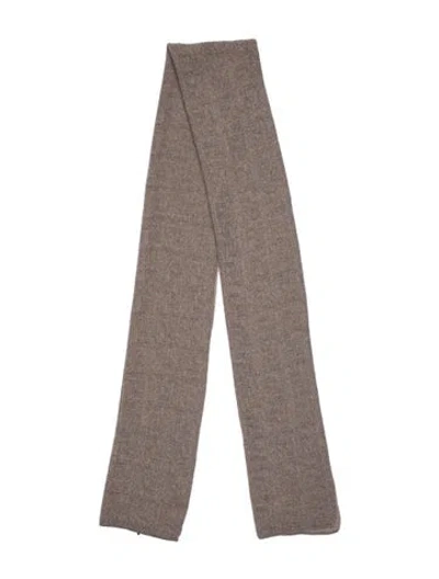 Pre-owned Fendi Wool Zucca Ff Logo Scarf In Gray