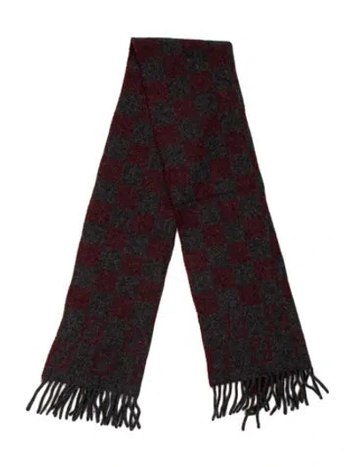 Pre-owned Fendi Wool Zucca Ff Logo Scarf In Multi