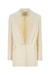 Fendi Wool-blend Blazer With Silk Lining In White