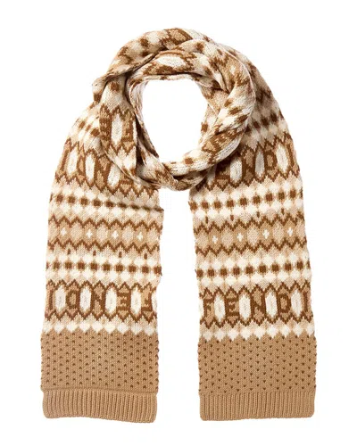 Fendi Wool-blend Scarf In Brown