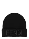 Fendi Cuffia In Lana Nera Uomo In Black