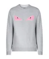 Fendi Woolen Round-necked Sweater In Gray
