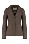 Fendi Wool Mohair Tailored Blazer Notched Collar In Gray