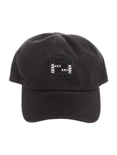Pre-owned Fendi Woven Adjustable Hat In Black