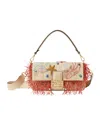 Fendi Woven Bag With Sea Garden Embroideries In Brown