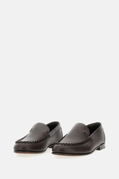 Fendi Woven Loafers In Brown
